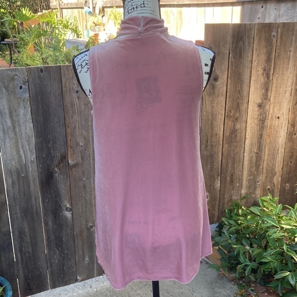 Elie Tahari Murray Velvet Choker Neck Tank Dark Lily Size XS - Picture 3 of 7
